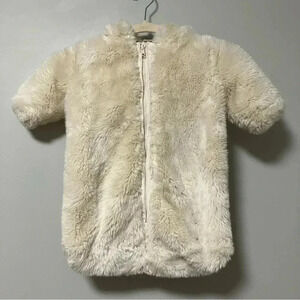 Restoration  Hardware Luxe Faux Fur White Baby Bunting